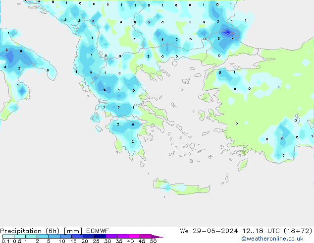 Z500/Rain (+SLP)/Z850 ECMWF mer 29.05.2024 18 UTC