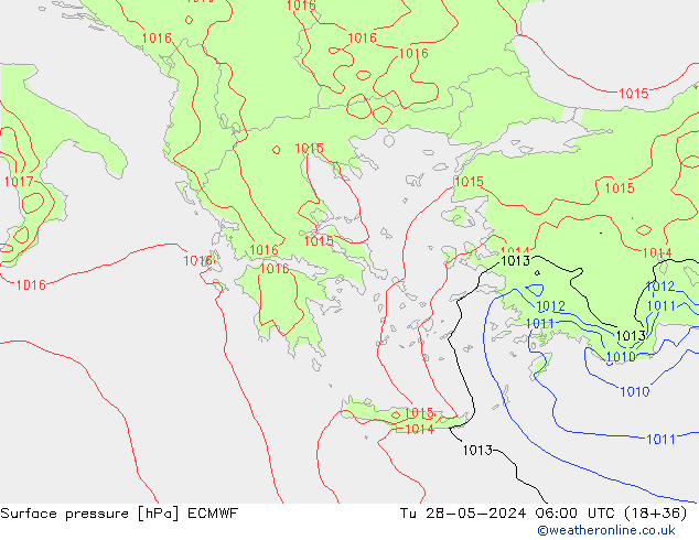 Surface pressure ECMWF Tu 28.05.2024 06 UTC