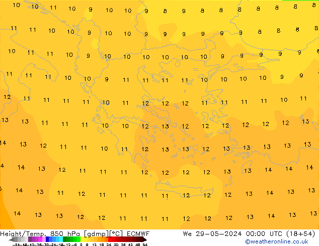 Z500/Rain (+SLP)/Z850 ECMWF St 29.05.2024 00 UTC