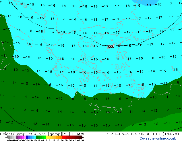 Z500/Rain (+SLP)/Z850 ECMWF jeu 30.05.2024 00 UTC