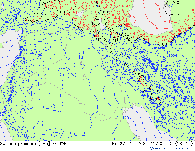 Pressione al suolo ECMWF lun 27.05.2024 12 UTC