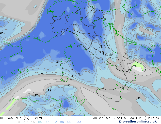 RH 300 hPa ECMWF  27.05.2024 00 UTC