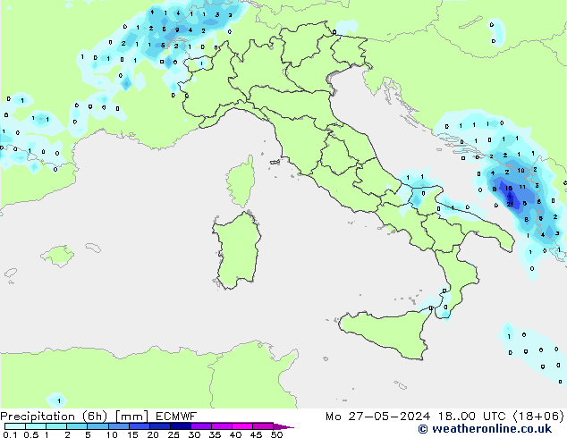 Z500/Yağmur (+YB)/Z850 ECMWF Pzt 27.05.2024 00 UTC