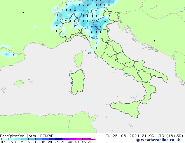 precipitação ECMWF Ter 28.05.2024 00 UTC