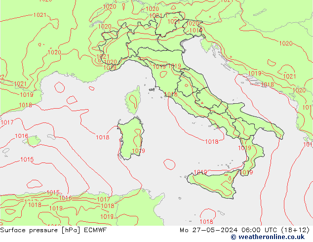 приземное давление ECMWF пн 27.05.2024 06 UTC