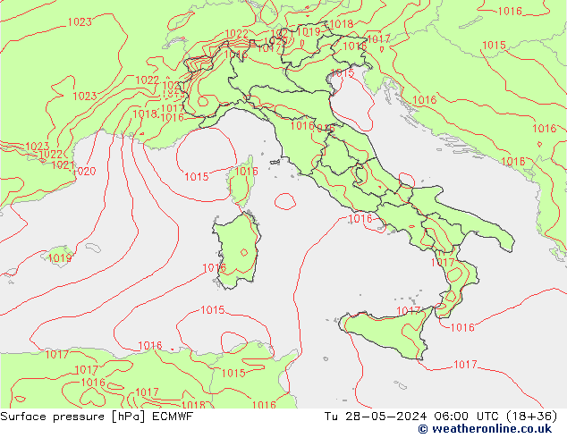 Surface pressure ECMWF Tu 28.05.2024 06 UTC