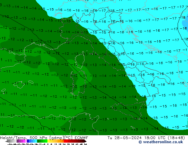 Z500/Rain (+SLP)/Z850 ECMWF Tu 28.05.2024 18 UTC