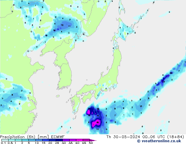 Yağış (6h) ECMWF Per 30.05.2024 06 UTC