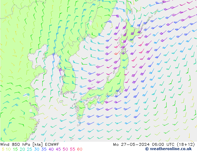 Wind 850 hPa ECMWF ma 27.05.2024 06 UTC