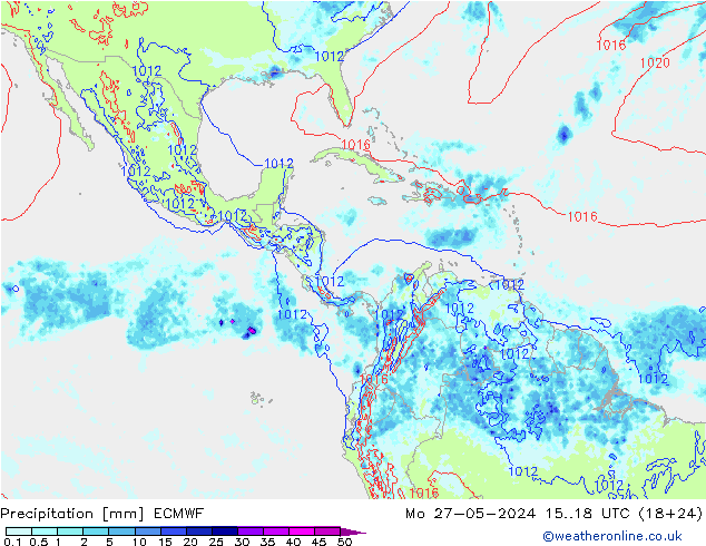 Precipitazione ECMWF lun 27.05.2024 18 UTC
