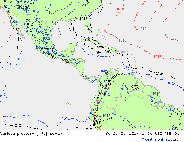 Surface pressure ECMWF Su 26.05.2024 21 UTC