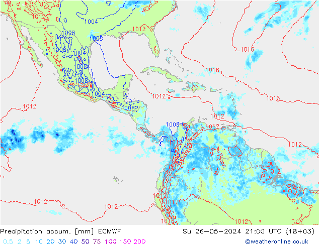 Nied. akkumuliert ECMWF So 26.05.2024 21 UTC