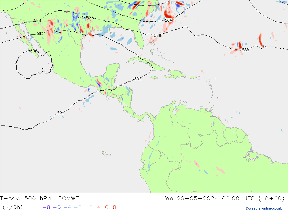 T-Adv. 500 hPa ECMWF wo 29.05.2024 06 UTC