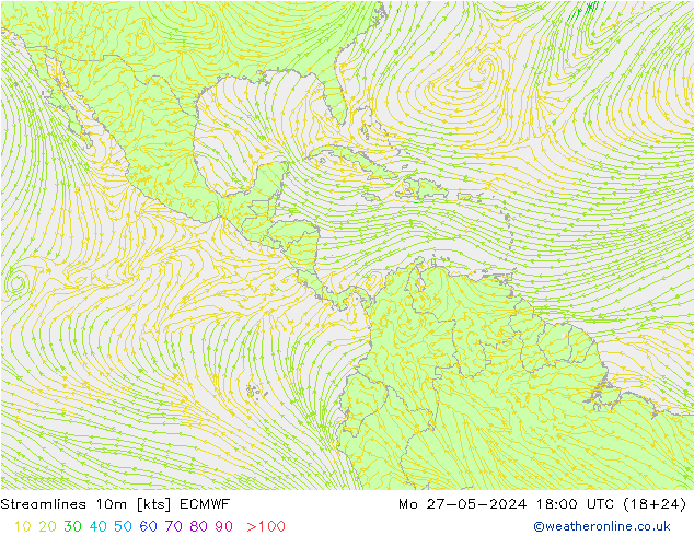 ветер 10m ECMWF пн 27.05.2024 18 UTC