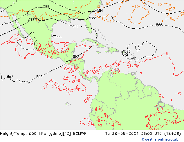 Z500/Rain (+SLP)/Z850 ECMWF Tu 28.05.2024 06 UTC