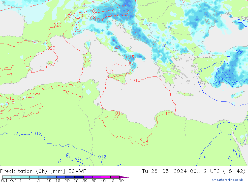 Z500/Rain (+SLP)/Z850 ECMWF mar 28.05.2024 12 UTC