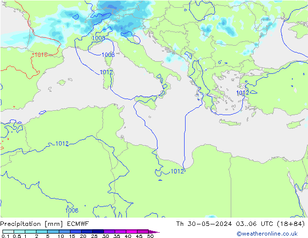 Niederschlag ECMWF Do 30.05.2024 06 UTC