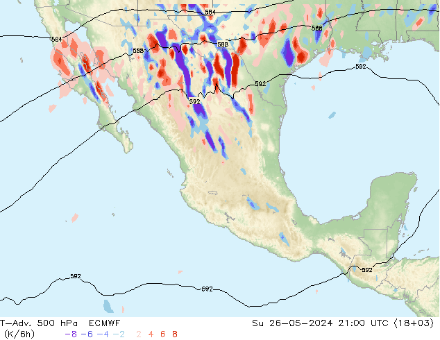 T-Adv. 500 hPa ECMWF dom 26.05.2024 21 UTC