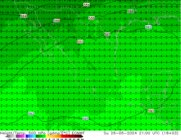 Geop./Temp. 500 hPa ECMWF dom 26.05.2024 21 UTC