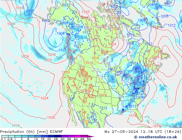 Z500/Rain (+SLP)/Z850 ECMWF pon. 27.05.2024 18 UTC