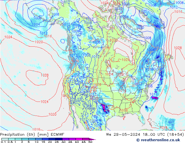 Z500/Rain (+SLP)/Z850 ECMWF St 29.05.2024 00 UTC