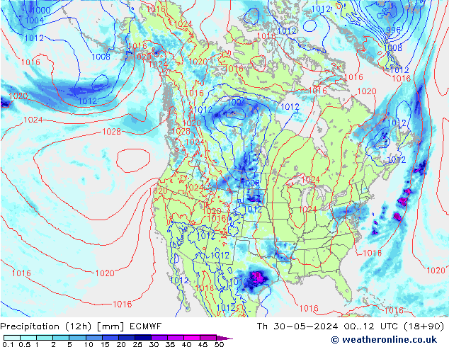 opad (12h) ECMWF czw. 30.05.2024 12 UTC