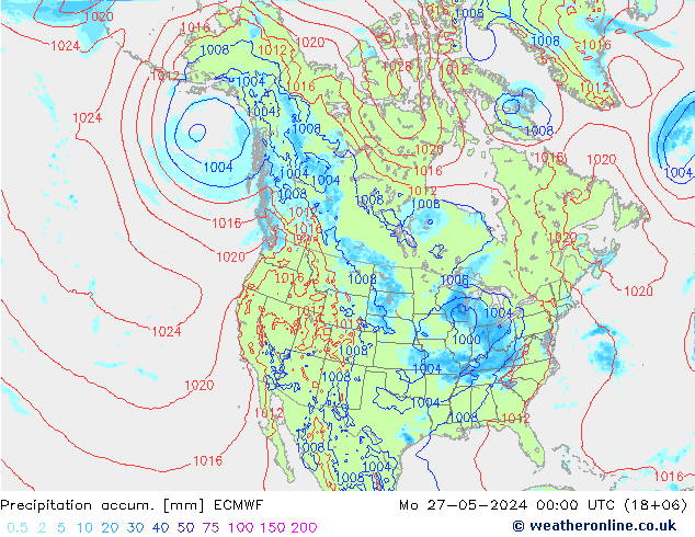 Precipitation accum. ECMWF Po 27.05.2024 00 UTC