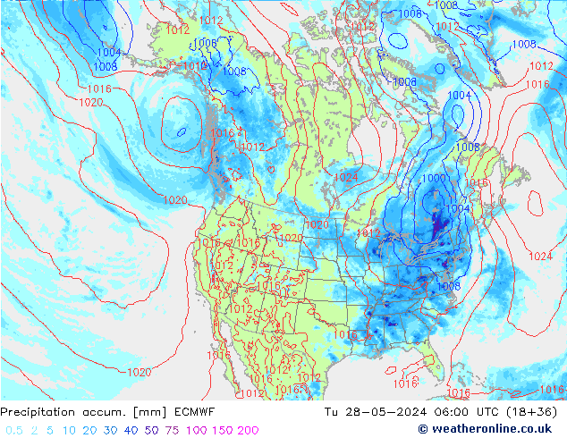 Precipitation accum. ECMWF Tu 28.05.2024 06 UTC