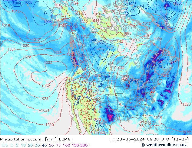 Precipitation accum. ECMWF  30.05.2024 06 UTC