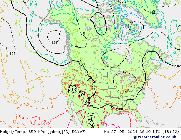 Z500/Rain (+SLP)/Z850 ECMWF Mo 27.05.2024 06 UTC