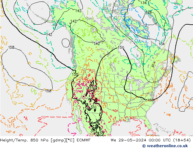 Z500/Regen(+SLP)/Z850 ECMWF wo 29.05.2024 00 UTC