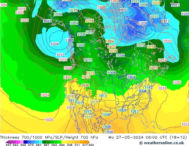 Schichtdicke 700-1000 hPa ECMWF Mo 27.05.2024 06 UTC