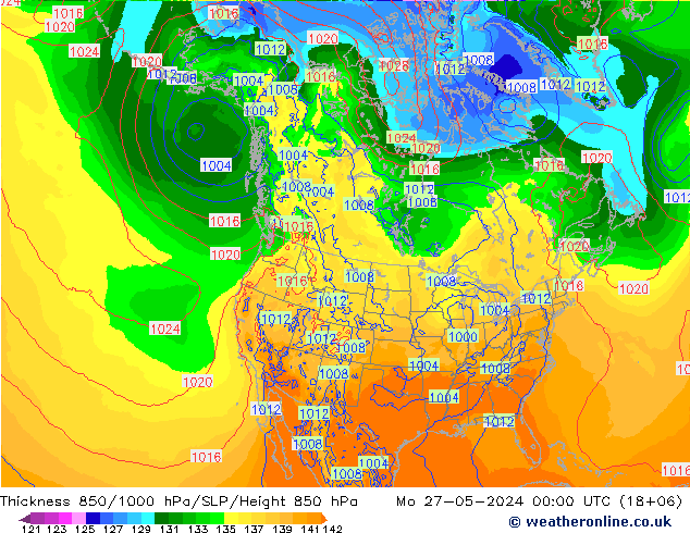 Thck 850-1000 hPa ECMWF Po 27.05.2024 00 UTC