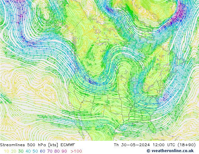 Rüzgar 500 hPa ECMWF Per 30.05.2024 12 UTC