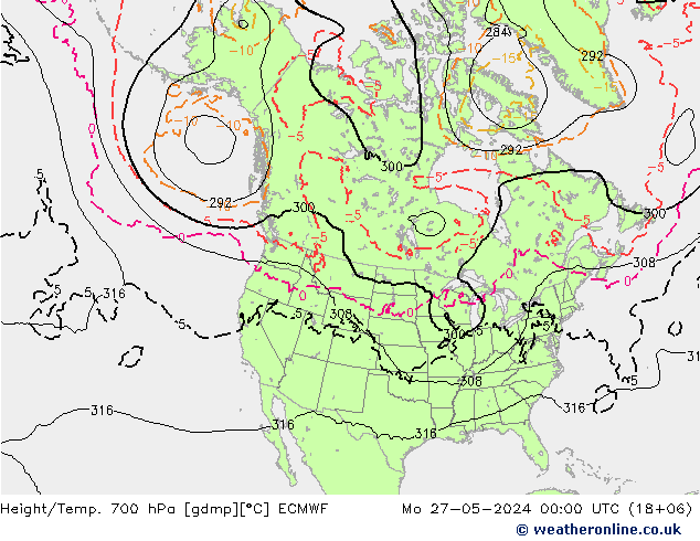 Hoogte/Temp. 700 hPa ECMWF ma 27.05.2024 00 UTC