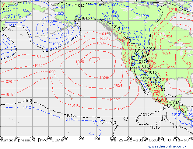 приземное давление ECMWF ср 29.05.2024 06 UTC