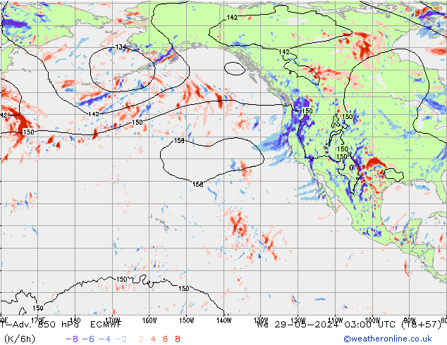 T-Adv. 850 hPa ECMWF St 29.05.2024 03 UTC