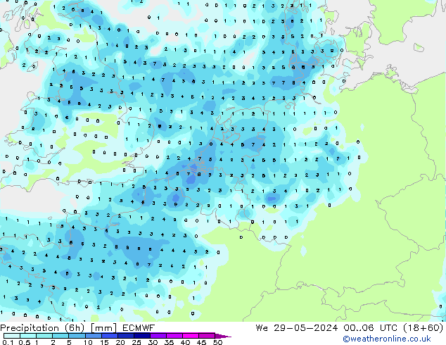 Z500/Rain (+SLP)/Z850 ECMWF We 29.05.2024 06 UTC