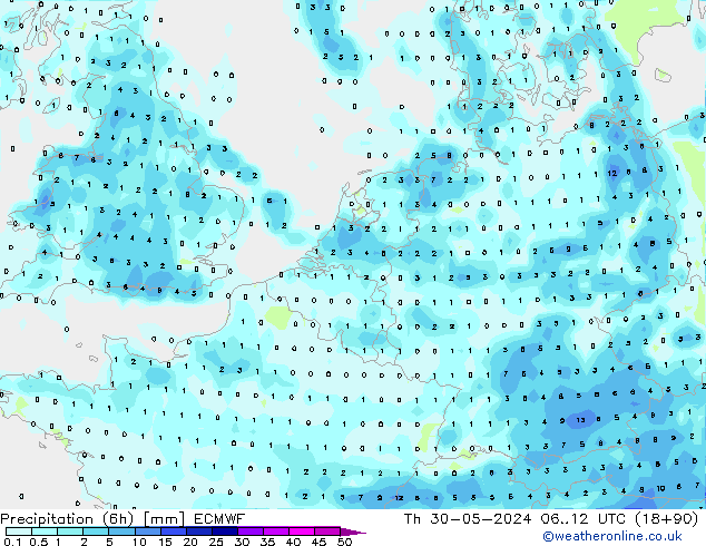 Z500/Regen(+SLP)/Z850 ECMWF do 30.05.2024 12 UTC