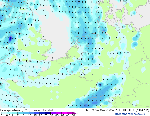 Nied. akkumuliert (12Std) ECMWF Mo 27.05.2024 06 UTC