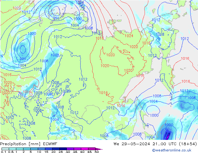 Niederschlag ECMWF Mi 29.05.2024 00 UTC