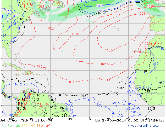 Jet stream/SLP ECMWF Po 27.05.2024 06 UTC