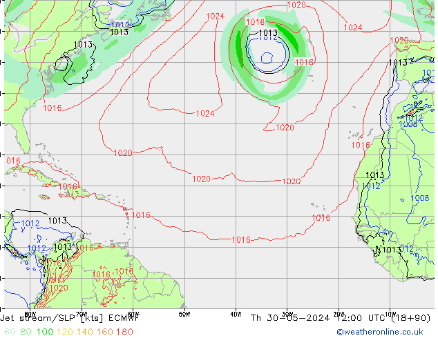 Courant-jet ECMWF jeu 30.05.2024 12 UTC