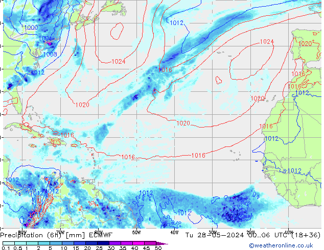 Z500/Rain (+SLP)/Z850 ECMWF mar 28.05.2024 06 UTC