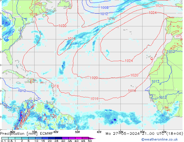 Precipitazione ECMWF lun 27.05.2024 00 UTC