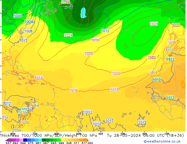 700-1000 hPa Kalınlığı ECMWF Sa 28.05.2024 06 UTC