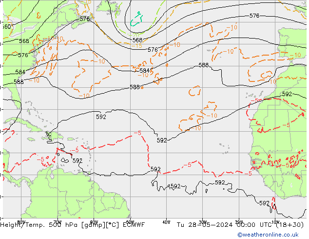 Z500/Rain (+SLP)/Z850 ECMWF Tu 28.05.2024 00 UTC