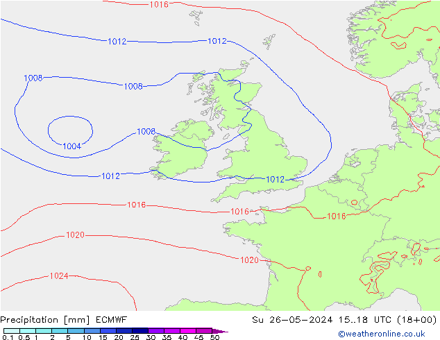 Precipitation ECMWF Su 26.05.2024 18 UTC