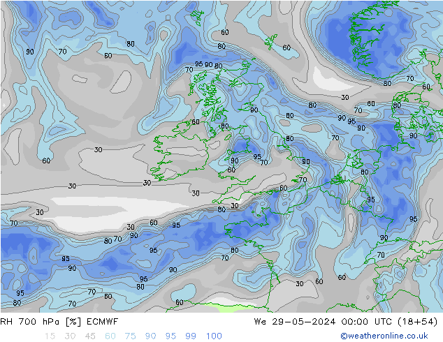 RV 700 hPa ECMWF wo 29.05.2024 00 UTC