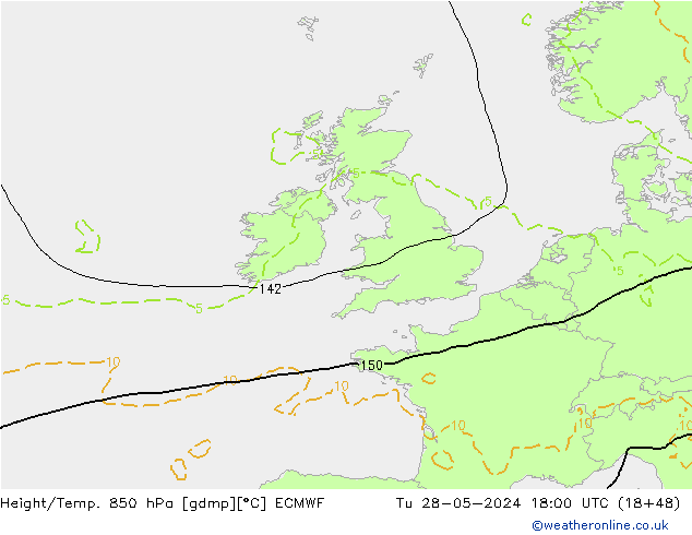 Z500/Regen(+SLP)/Z850 ECMWF di 28.05.2024 18 UTC